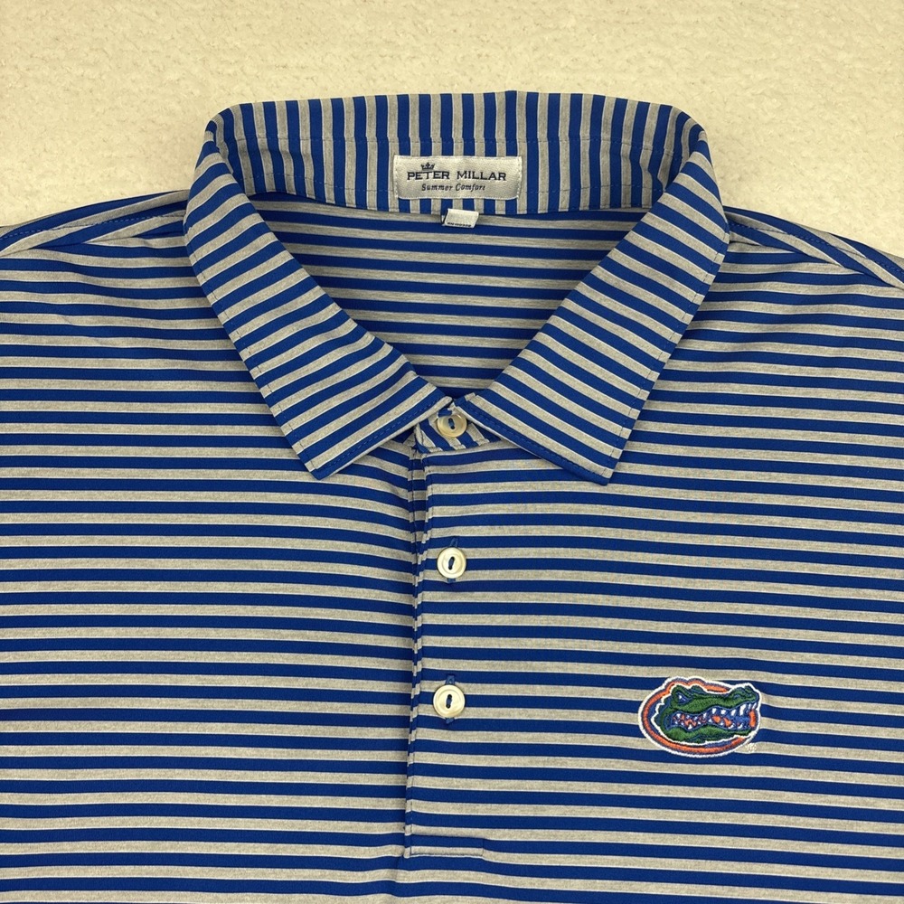 FLORIDA GATORS x PETER MILLAR Men Polo Shirt 2XL Summer Comfort Golf Performance - Picture 9 of 13